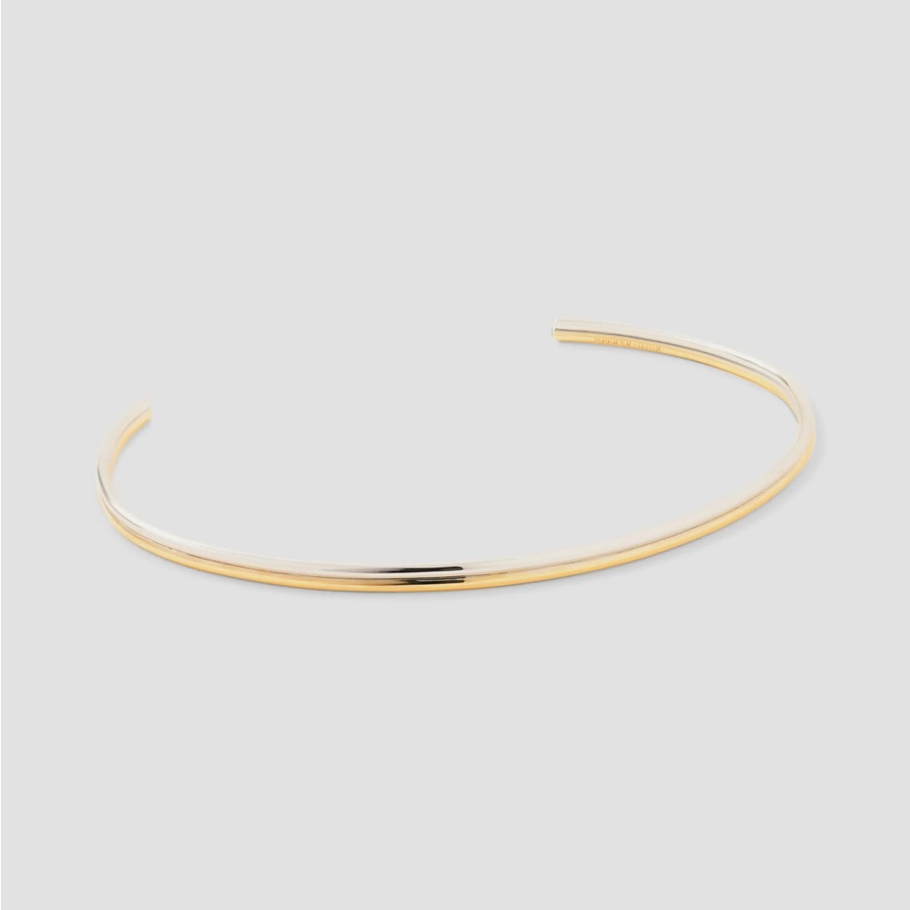 Jennifer Fisher Two Tone Thread Choker Silver Gold Tone - Picture 2 of 5